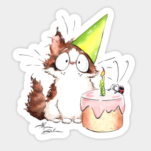 Birthday Cat Sticker